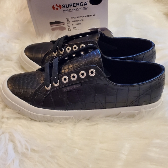 Superga 2750 Embossed faux Crocodile sneakers - black - Picture 9 of 16